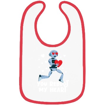 Discover You Reboot My Heart Robot Valentine Robotics Bibs