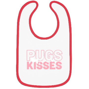 Discover Pugs & Kisses Pink Bibs