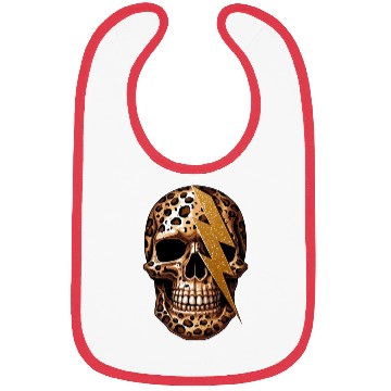 Discover skull with leopard animal print Bibs