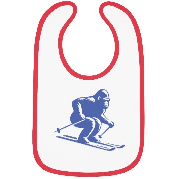 Discover Monkey Gorilla Chimpanzee Ski Silhouette Design Bibs