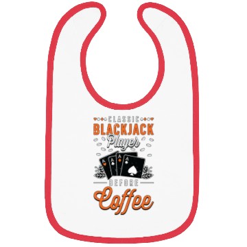 Discover Classic Blackjack Player Before Card Game Coffee Bibs