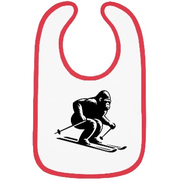 Discover Monkey Gorilla Chimpanzee Ski Silhouette Design Bibs