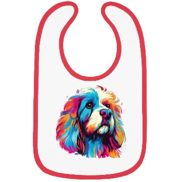 Discover Watercolor Colorful Tibetan Spaniel Bibs
