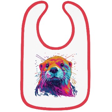Discover Watercolor Colorful Otter Colorful Animals Bibs