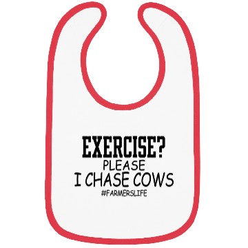 Discover Farmer Funny Gift Exercise Please I Chase Cows Bibs
