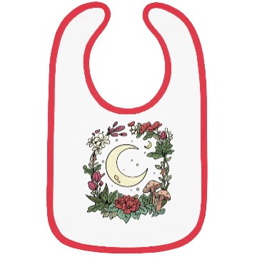 Discover Mushroom Moon Cottagecore Naturecore Bibs