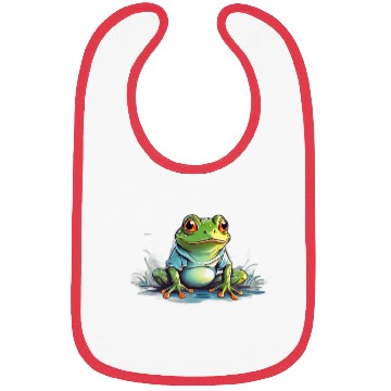 Discover Whimsical frog cartoon fantasyinspired style Bibs