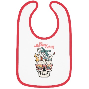 Discover Stay Chill Tropical Skull Bibs
