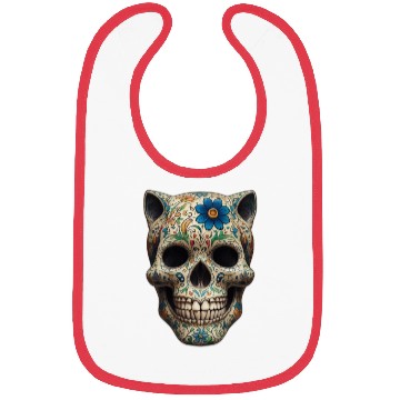 Discover Talavera cat skull Bibs