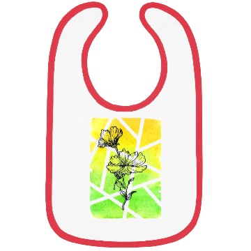 Discover Ink flower and Watercolor Background Bibs