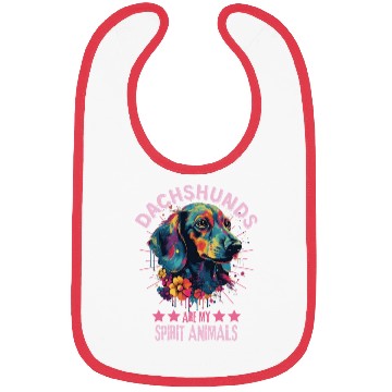 Discover Colorful Dachshund with flowers Bibs