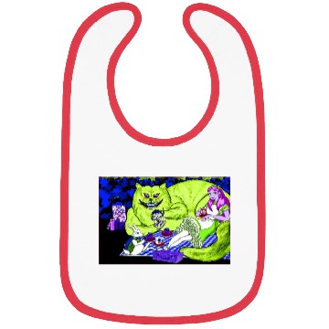 Discover Alice in Picnic land Black (Light Version) Bibs