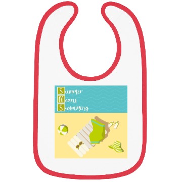 Discover Summer means swimming beach scene Bibs
