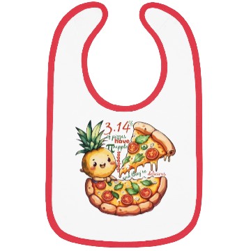 Discover pi day math Pineapple pizza Toppings Bibs