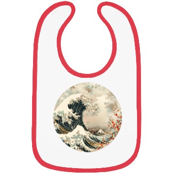 Discover Japanese them floral wave graphic Bibs