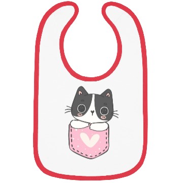 Discover Cute Cat in the pocket Bibs