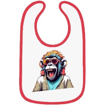 Discover Retro Laughing Monkey Bibs