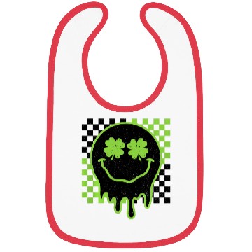 Discover Groovy St Patricks Day Retro Smile Face Bibs