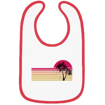 Discover Retro Palm Tree Sun Rise Bibs