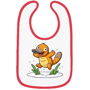 Discover Whimsical Platypus Frolicking in a Pond Bibs