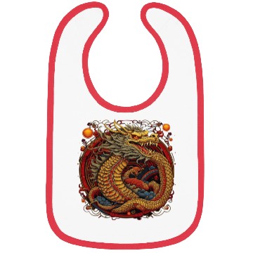 Discover Chinese dragon. Dragon in a circle. Bibs