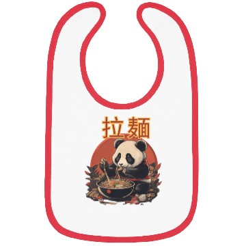 Discover Panda eating Ramen Bibs