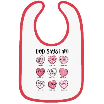 Discover God Says I Am Valentine Candy Hearts Bibs