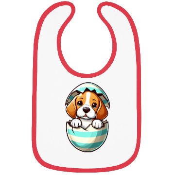 Discover Colorful Beagle Dog Easter Egg Hatching Design Bibs
