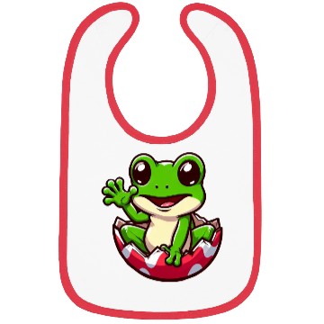 Discover Colorful Easter Egg with Hatching Frog Design Bibs