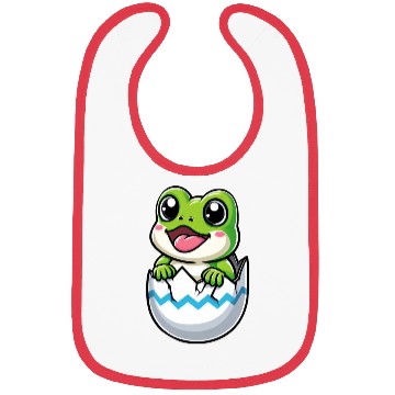 Discover Colorful Easter Egg with Hatching Frog Design Bibs