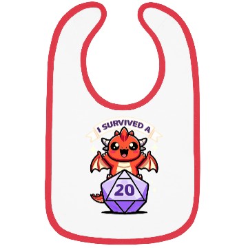 Discover Kawaii Dragon - I Survived A Critical Hit Bibs