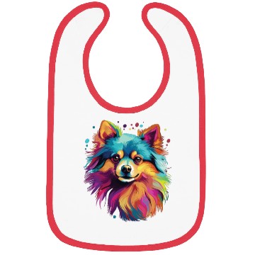 Discover Watercolor Colorful Pomeranian Bibs