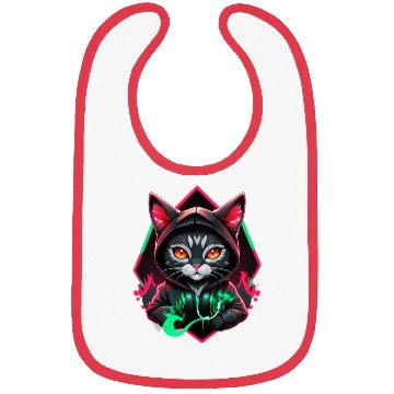 Discover cat wearing jacket and headset Bibs