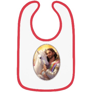 Discover Jesus Snuggling Unicorn Bibs, Christian