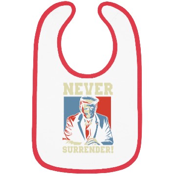 Discover Trump Never Surrender Mug Shot Bibs