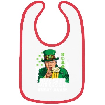 Discover Funny Trump 2024 Make St Patrick's Day Great Again Bibs