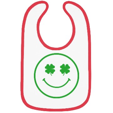 Discover Green shamrock happy face Bibs