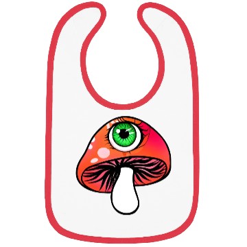 Discover Mushroom With One Green Eye Bibs