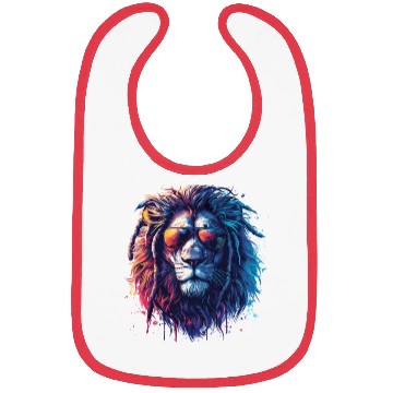 Discover Lion with Glasses Hipster Lion Bibs