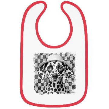 Discover funny Dalmatian with hat Bibs