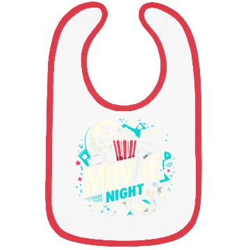 Discover Movie Night Popcorn Film Theatre Cinema Ticket Bibs