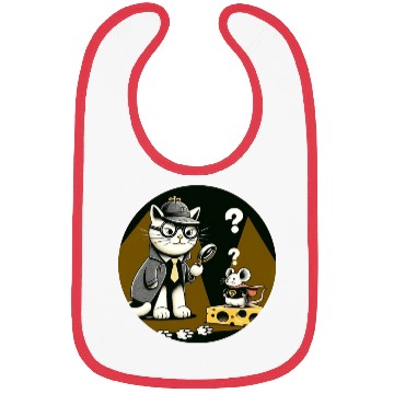 Discover Detective Cat and Superhero Mouse Adventure Bibs