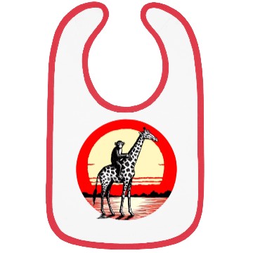 Discover Sunset Safari: Monkey Riding Giraffe Bibs