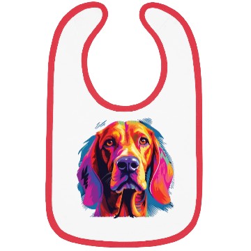 Discover Watercolor Colorful Redbone Coonhound Bibs