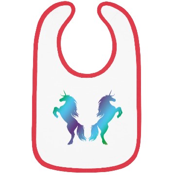 Discover Unicorns blue green Bibs