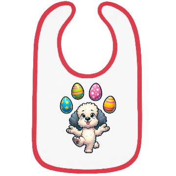 Discover Easter Egg Easter Dog Poodle Juggling Juggler Bibs