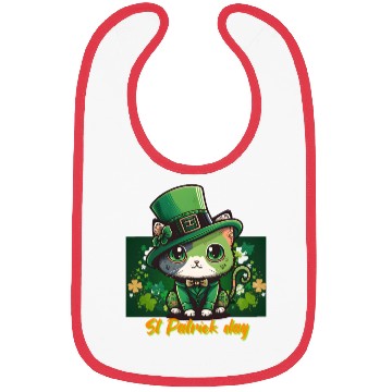 Discover Shamrock spirit st Patrick's day Bibs design.