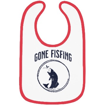 Discover Gone Fishing,cool flyfishing illustration Bibs