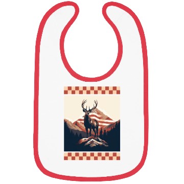 Discover Mountain Range American Flag Rock Camo Deer Peak Bibs