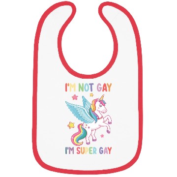 Discover I'm Not Gay I'm Super Gay Pride LGBT Unicorn Bibs